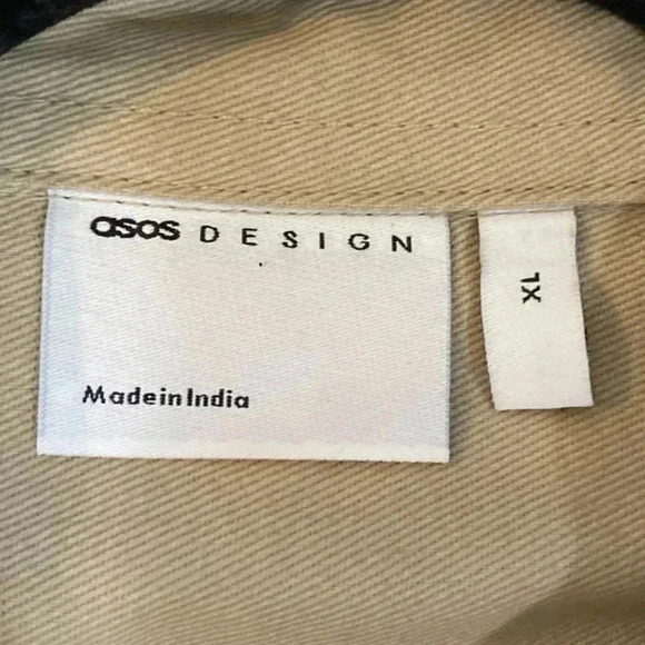 Asos men beige button down collared long sleeve gorpcore casual  work shirt s-XL - Picture 2 of 5